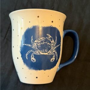 Crab Design Blue and Cream Mug
